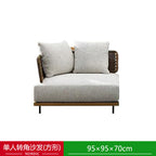 Rattan Woven Outdoor Sofa Courtyard Terrace Hotel Leisure Furniture Villa Rattan Art Open-air Garden Tea Table Combination