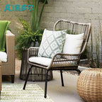 Leisure Outdoor Balcony Rattan Chair Garden Patio Rattan Table And Chair Combination Outdoor Household Small Tea Table Set