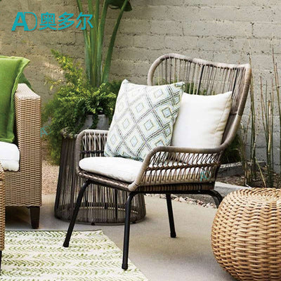 Leisure Outdoor Balcony Rattan Chair Garden Patio Rattan Table And Chair Combination Outdoor Household Small Tea Table Set