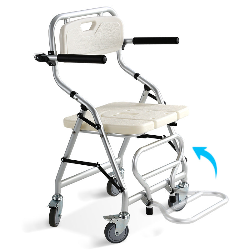Folding elderly toilet chair wholesale bath chair toilet chair aluminum alloy mobile toilet chair