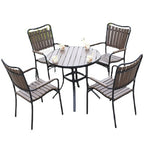 Auman Outdoor Tables And Chairs Courtyard Open Balcony Coffee Outdoor Anti-corrosion Wood Aluminum Alloy Plastic Wood Garden Tables And Chairs