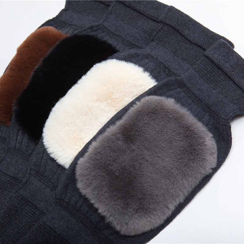 Warm knee protection thickened elderly double-layer thickened knitting knee protection plush