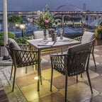 Nordic Outdoor Tables And Chairs Commercial Street Rattan Chair Model Room Villa Outdoor Outdoor Combined Courtyard Rope Woven Balcony Tables And Chairs