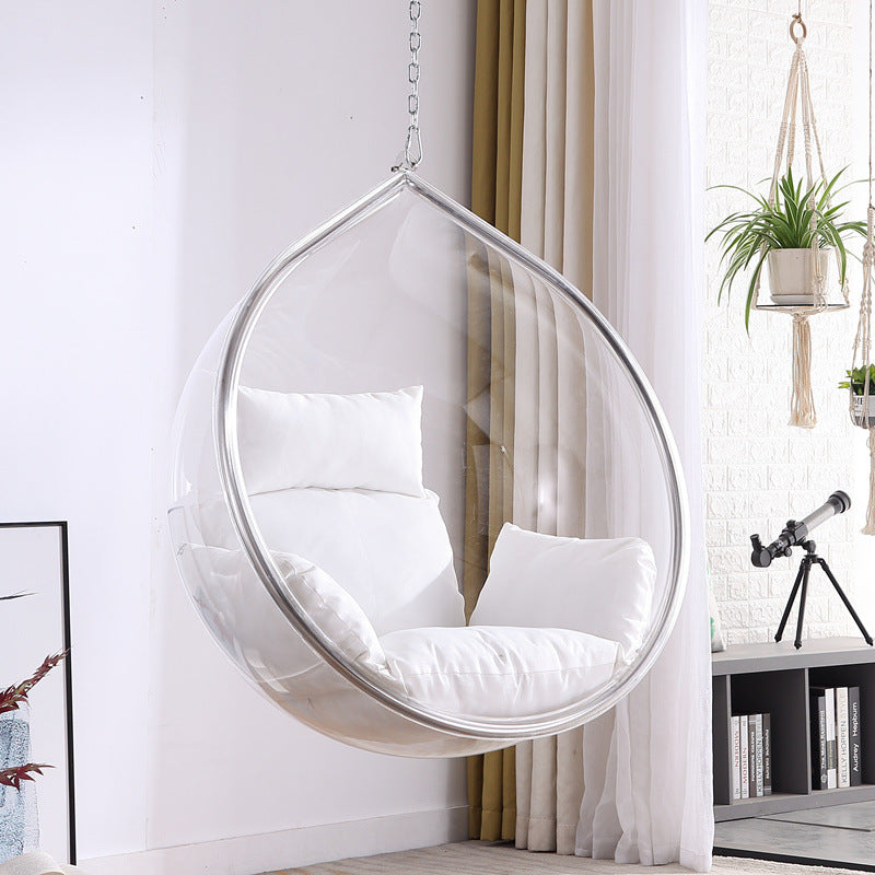 Nordic wind net red glass ball transparent bubble chair hemisphere hanging chair space chair acrylic hanging basket girl heart room