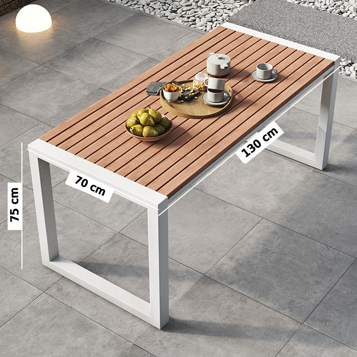 Outdoor dining table, 4-6 Person Patio Garden table, Metal Support Frame Anticorrosive  table, Multcolor