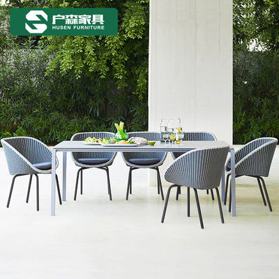 Simple Leisure Garden Rattan Chair Tea Table Furniture Outdoor Balcony Tables And Chairs Round Rattan Nordic Courtyard Outdoor Combination