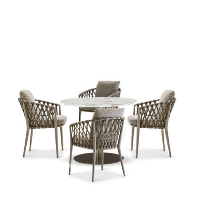 Nordic Outdoor Tables And Chairs Commercial Street Rattan Chair Model Room Villa Outdoor Outdoor Combined Courtyard Rope Woven Balcony Tables And Chairs