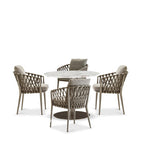 Nordic Outdoor Tables And Chairs Commercial Street Rattan Chair Model Room Villa Outdoor Outdoor Combined Courtyard Rope Woven Balcony Tables And Chairs