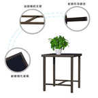 3 Pieces Outdoor Rocking Chairs and Glass Table Set