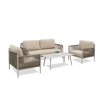Outdoor Nordic Tables And Chairs Tied Rope Sofa Leisure Teslin Balcony Rattan Chair Sofa Terrace Courtyard Sofa Combination