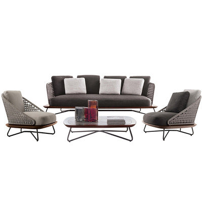 Nordic Simple Outdoor Balcony Sofa Outdoor Villa Sofa Coffee Table Combination Living Room Courtyard Leisure Furniture