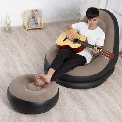 Lazy Sofa Inflatable Foldable Recliner Single Person Flocking Sofa Set Inflatable Outdoor Sofa Studio Gift