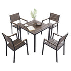 Outdoor Plastic Wood Tables And Chairs Courtyard Garden Villa Outdoor Tables And Chairs Combination Milk Tea Shop Coffee Shop Leisure Plastic Wood Tables And Chairs