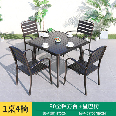 Outdoor Tables And Chairs Outdoor Villa Courtyard Open Balcony Terrace Leisure Cast Aluminum Tables And Chairs Combination All Aluminum Alloy Tables And Chairs