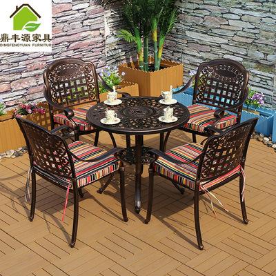 Outdoor Leisure Cast Aluminum Tables And Chairs Combination Garden Hotel Metal Furniture Balcony Courtyard Outdoor Open-air Chairs
