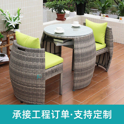 Outdoor Leisure Rattan Woven Balcony Tables And Chairs Third Generation Cornucopia Storage Tables And Chairs Garden Patio Rattan Woven Chairs