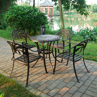 Outdoor Tables And Chairs Courtyard Cast Aluminum Outdoor Garden Outdoor European Leisure Iron Furniture Balcony Table And Chair Combination