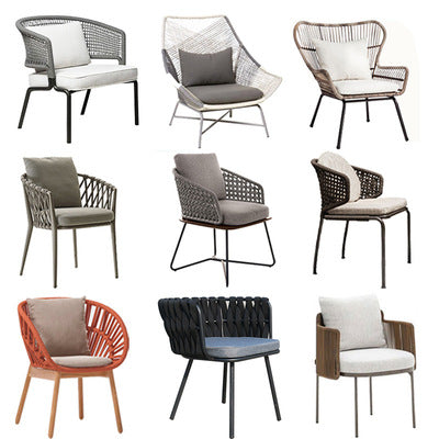 Outdoor Dining Leisure Outdoor Rattan Long Table And Chair Outdoor Courtyard Garden PE Rattan Chair