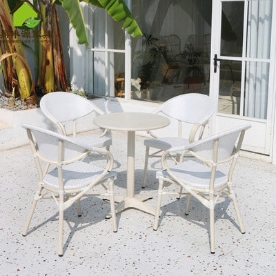 Outdoor Courtyard Net Cloth Table And Chair Combination Outdoor Open-air Cafe Milk Tea Shop Leisure Chair Balcony Garden Set