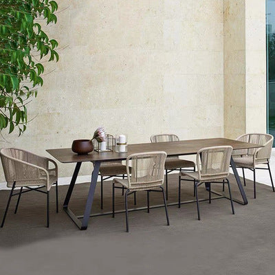 Outdoor Tables And Chairs Balcony Leisure Courtyard Rattan Bar Chair Nordic Hotel Villa Sunshine Room Home Stay Rope Design Furniture