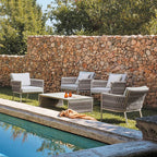 Rattan Chair Sofa Living Room Combined Balcony Outdoor Furniture Rope Outdoor Rattan Rope Sofa Leisure Courtyard Garden