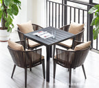 Modern Leisure Courtyard Outdoor Rattan Tables And Chairs Outdoor Villa Milk Tea Shop Chair With Tea Table Combination Outdoor Furniture