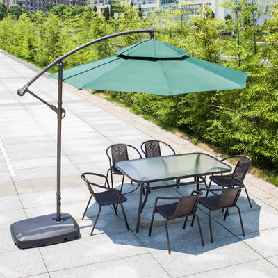 Outdoor Tables And Chairs Courtyard Leisure With Umbrella Combination Outdoor Iron Outdoor Balcony Rattan Chair Three Piece Set Rain And Sun Protection
