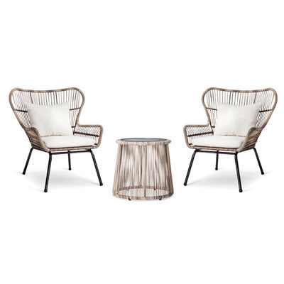 Leisure Outdoor Balcony Rattan Chair Garden Patio Rattan Table And Chair Combination Outdoor Household Small Tea Table Set