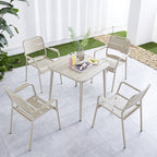 Outdoor Aluminum Alloy Open-air Chair Courtyard Outdoor Dining Table Coffee Shop Milk Tea Shop Set Combination Of Tables And Chairs