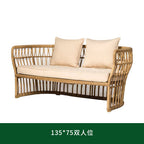 Outdoor Rattan Sofa Villa Terrace Courtyard Sunshine Room Living Room Leisure Hotel Reception Rattan Circular Sofa Combination