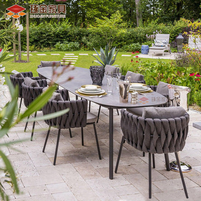 Outdoor Leisure Dining Table And Chair Combination Outdoor Balcony Single Rattan Chair Three Piece Villa Courtyard Garden Terrace Furniture