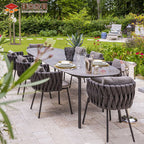 Outdoor Leisure Dining Table And Chair Combination Outdoor Balcony Single Rattan Chair Three Piece Villa Courtyard Garden Terrace Furniture