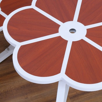 Outdoor Park Table Anticorrosive Wood Outdoor Business Street Leisure Garden Bar Table Amusement Park Plastic Wood Conjoined Tables And Chairs