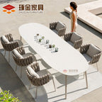 Outdoor Leisure Dining Table And Chair Combination Outdoor Balcony Single Rattan Chair Three Piece Villa Courtyard Garden Terrace Furniture