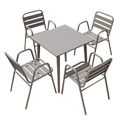 Milk Tea Shop Outdoor Simple Leisure Coffee Table Combination Garden Courtyard Outdoor Aluminum Alloy Outdoor Tables And Chairs Waterproof And Sunscreen