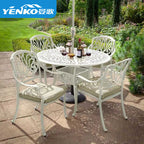 Outdoor Cast Aluminum Tables And Chairs Villa Courtyard Barbecue Tables And Chairs Combination Outdoor Balcony Table Garden Community Cast Aluminum Tables And Chairs