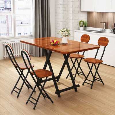Folding Table Household Dining Table Simple Small Square Table 4-person Table Small Family Portable Outdoor Stall Balcony Table