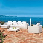 Outdoor Rattan Chair Sofa Pastoral Leisure Rattan Cloth Sofa Combination Large And Small Family Living Room Corner Rattan Sofa