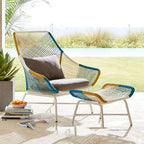 Outdoor Dining Leisure Outdoor Rattan Long Table And Chair Outdoor Courtyard Garden PE Rattan Chair