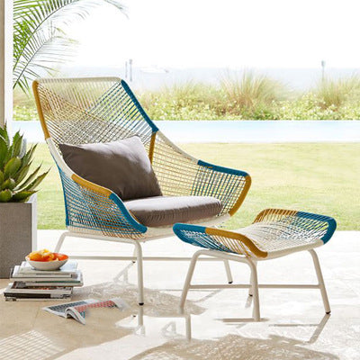Outdoor Dining Leisure Outdoor Rattan Long Table And Chair Outdoor Courtyard Garden PE Rattan Chair