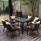 Modern Leisure Courtyard Outdoor Rattan Tables And Chairs Outdoor Villa Milk Tea Shop Chair With Tea Table Combination Outdoor Furniture
