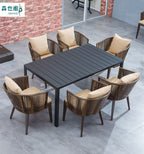 Outdoor Tables And Chairs Courtyard Balcony Outdoor Leisure Outdoor Terrace Garden Waterproof Tea Table Combination Rattan Chair