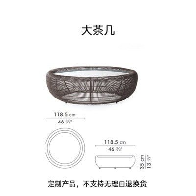 Outdoor Rattan Sofa Courtyard Villa Sales Department Sunscreen Leisure Rattan Chair Combination Outdoor Leisure Furniture