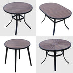 Outdoor Leisure Tables And Chairs Combination Terrace Courtyard Plastic Wood Tables And Chairs Dining Bar Milk Tea Shop Balcony Garden Five Piece Set