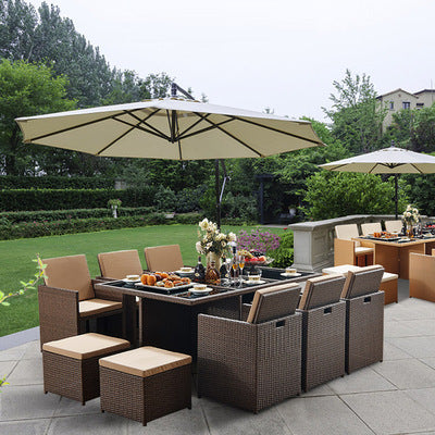 Outdoor Table And Chair Combination Modern Simple Terrace Outdoor Bar Coffee Shop Leisure Rattan Chair Furniture Imitation Rattan Table And Chair