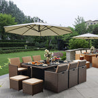 Outdoor Table And Chair Combination Modern Simple Terrace Outdoor Bar Coffee Shop Leisure Rattan Chair Furniture Imitation Rattan Table And Chair