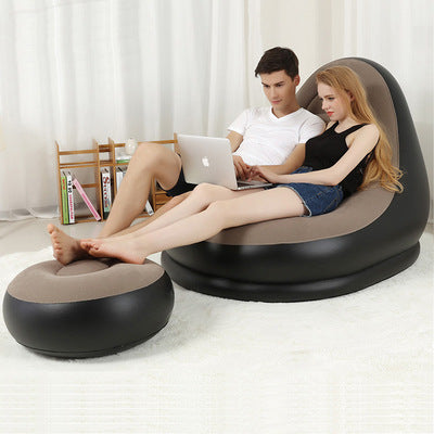 Lazy Sofa Inflatable Foldable Recliner Single Person Flocking Sofa Set Inflatable Outdoor Sofa Studio Gift