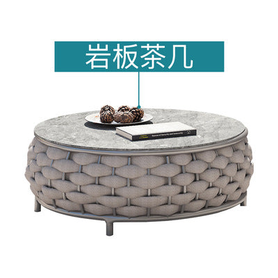 Nordic Outdoor Sofa Courtyard Villa Balcony Rattan Chair Outdoor Terrace Garden Rattan Single Waterproof Sofa Combination
