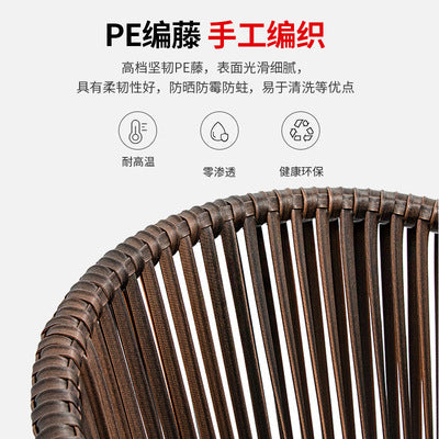 Outdoor Leisure Rattan Table And Chair Combination Outdoor Imitation Rattan Dining Chair Rock Board Table And Chair Courtyard Garden Home Stay Rattan Chair