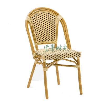 Milk Tea Shop Coffee Shop Outdoor Leisure Tables And Chairs PE Imitation Rattan Tables And Chairs American Rattan Chairs Three Piece Tea Table